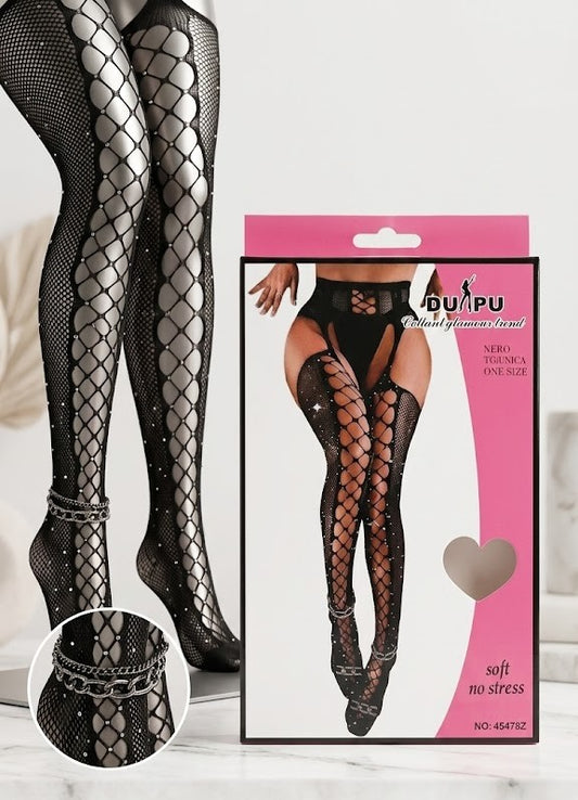 Sexy čarape koje privlače mrežaste sa štrasom 1+1 Gratis