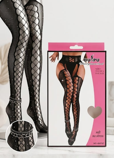 Sexy čarape koje privlače mrežaste sa štrasom 1+1 Gratis