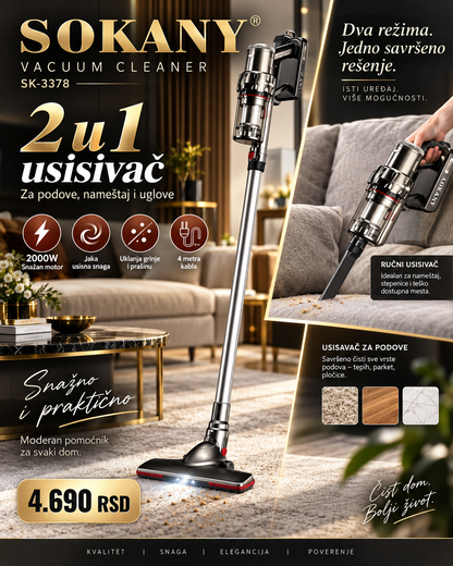 SOKANY SK-3378 ručni i štapni usisivač