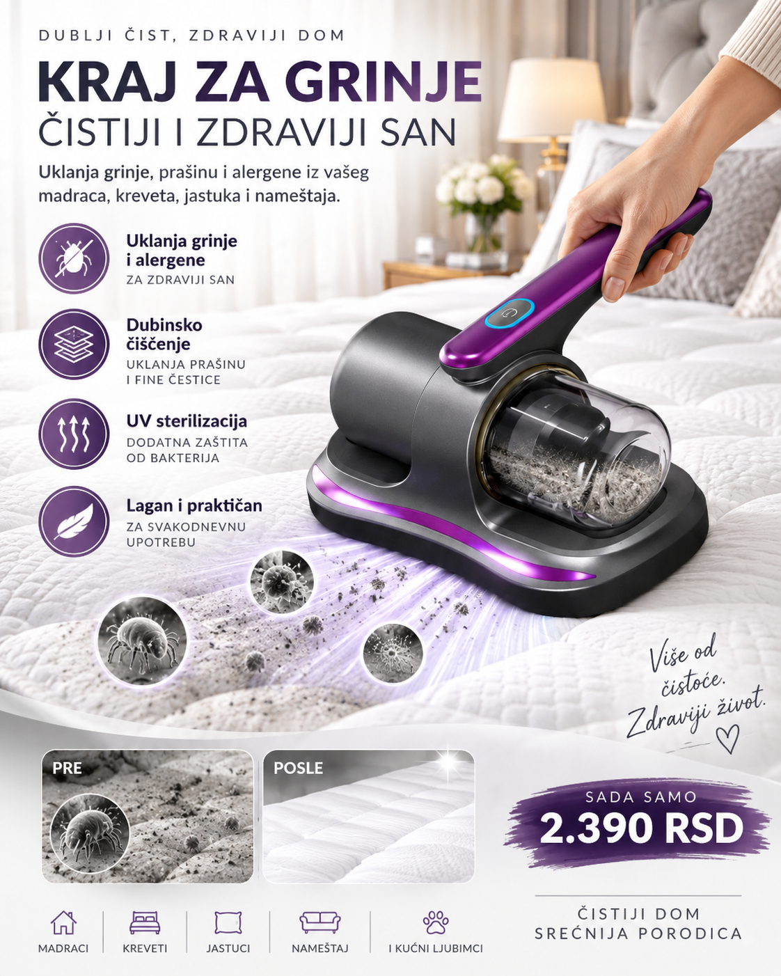UV usisivač za nameštaj i tapacirane površine