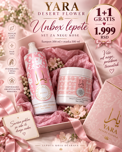 YARA Desert Flower unbox set šampon i maska 500 ml + 500 ml